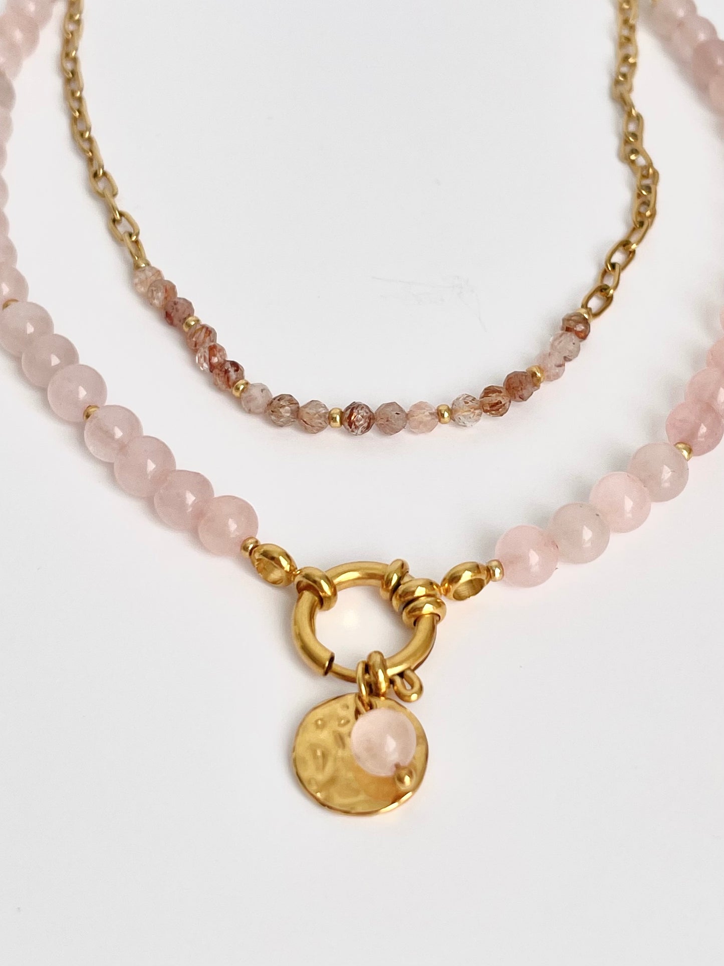 Collier Diana en Quartz rose