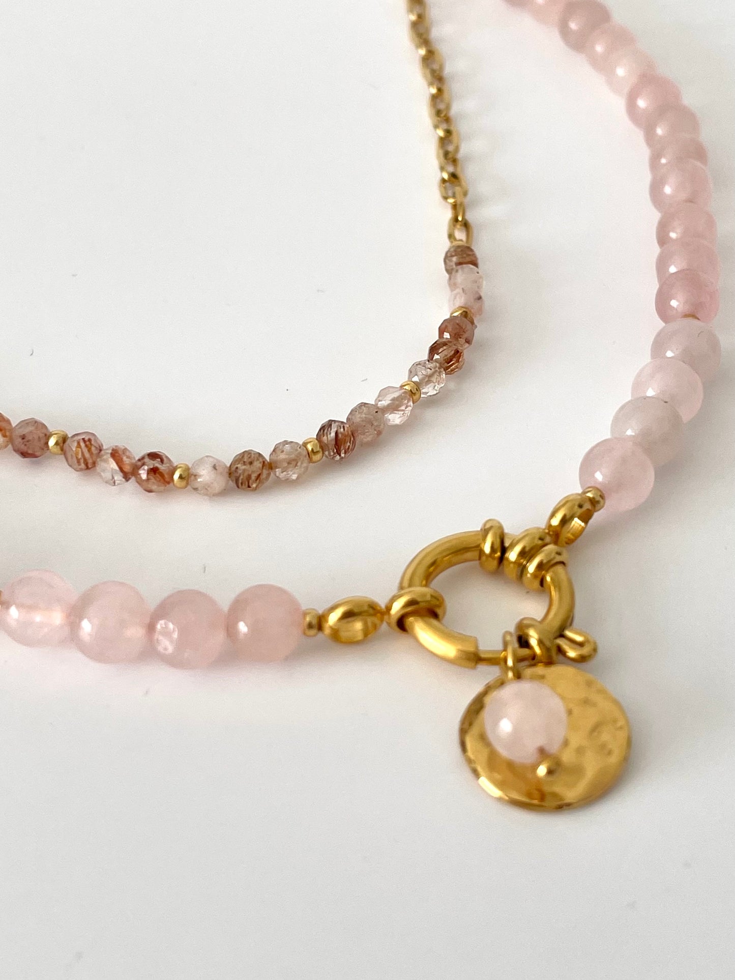 Collier Diana en Quartz rose