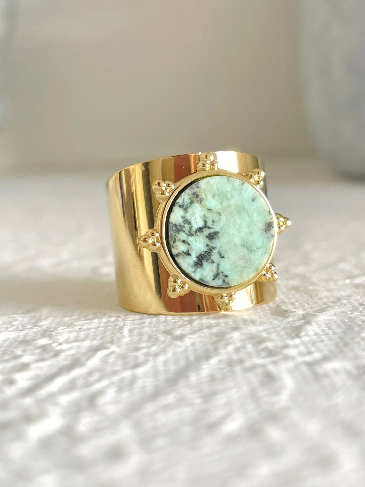 Bague large Amazonite