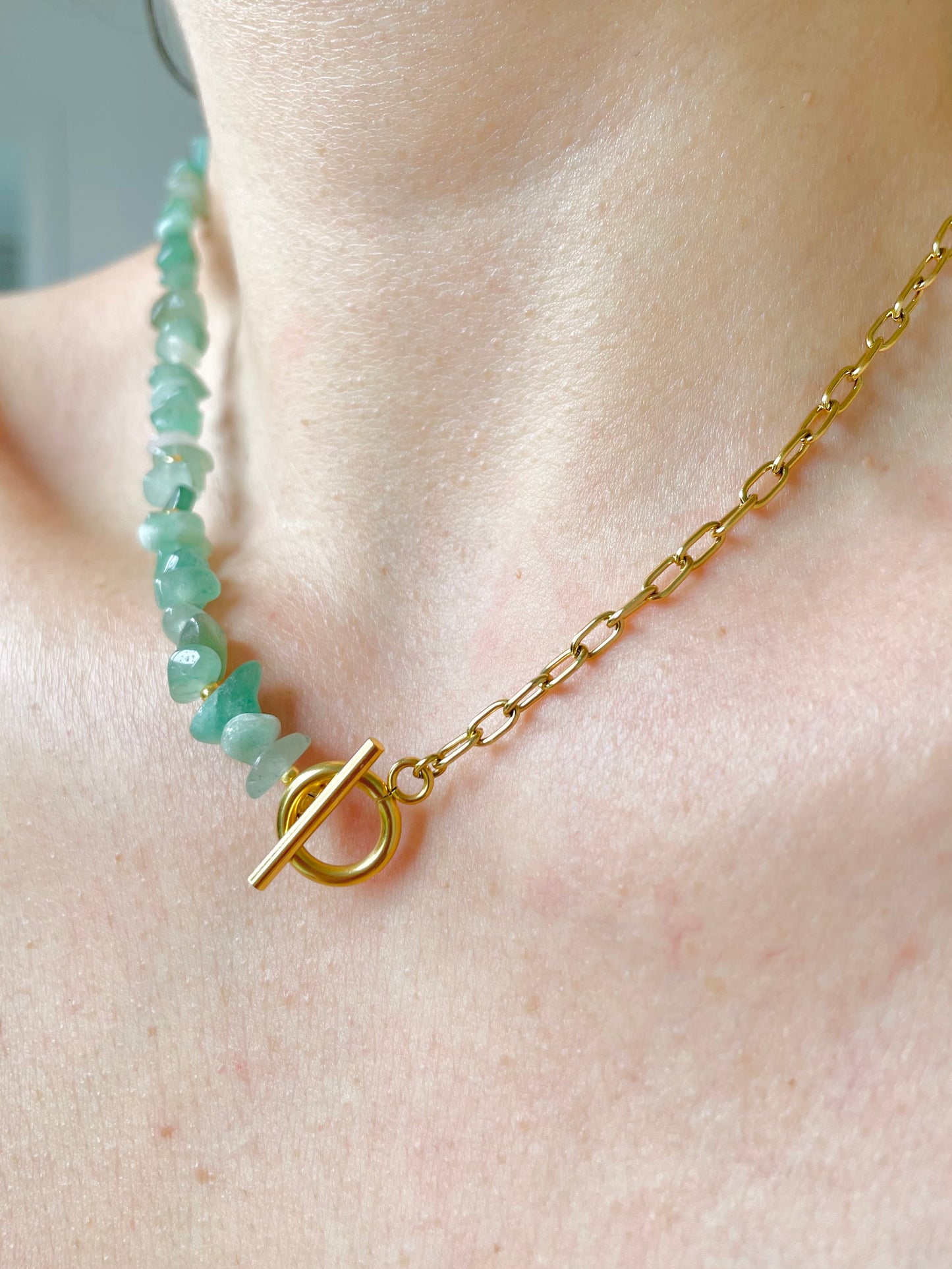 Collier chaîne et aventurine