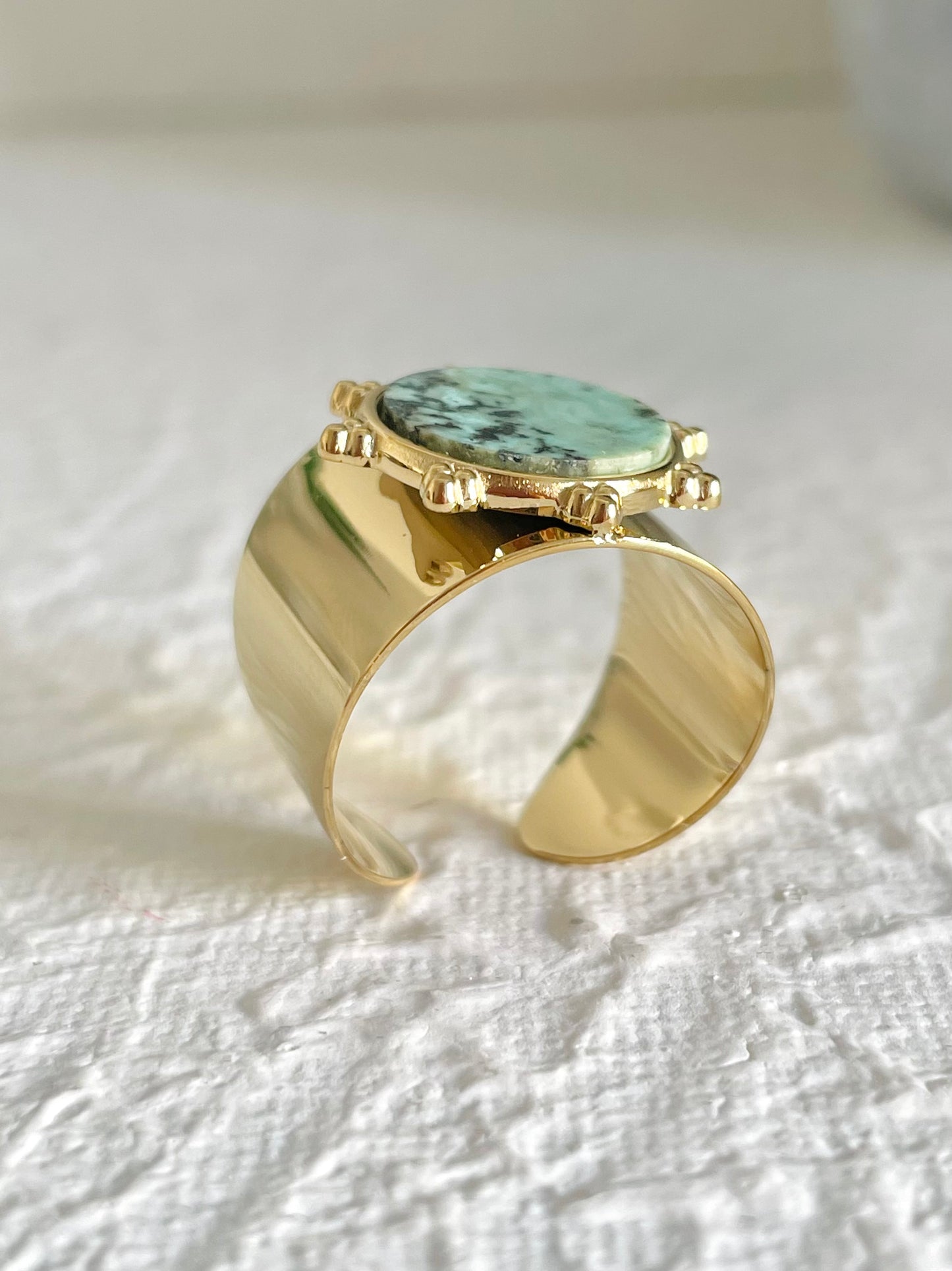 Bague large Amazonite