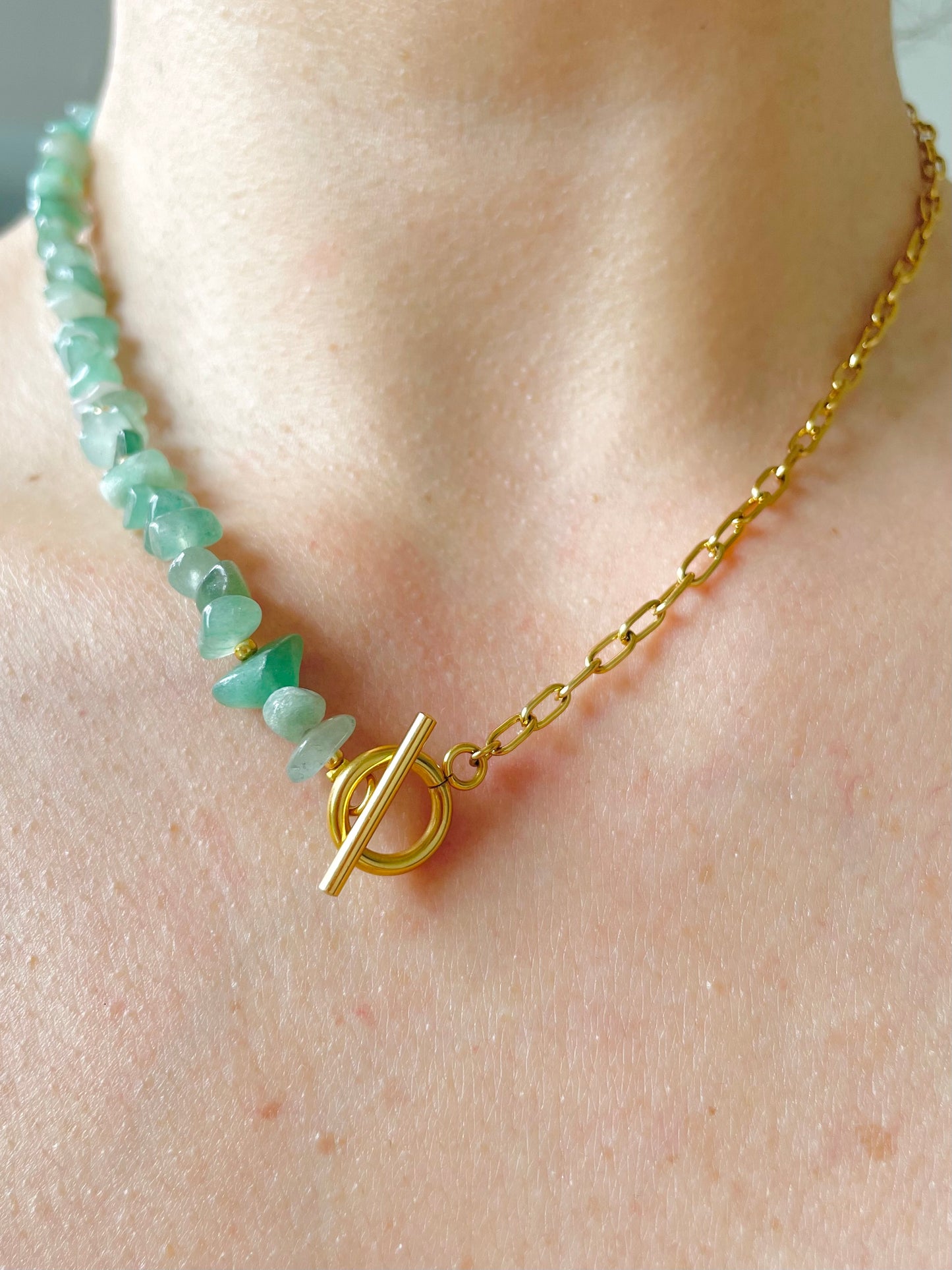 Collier chaîne et aventurine