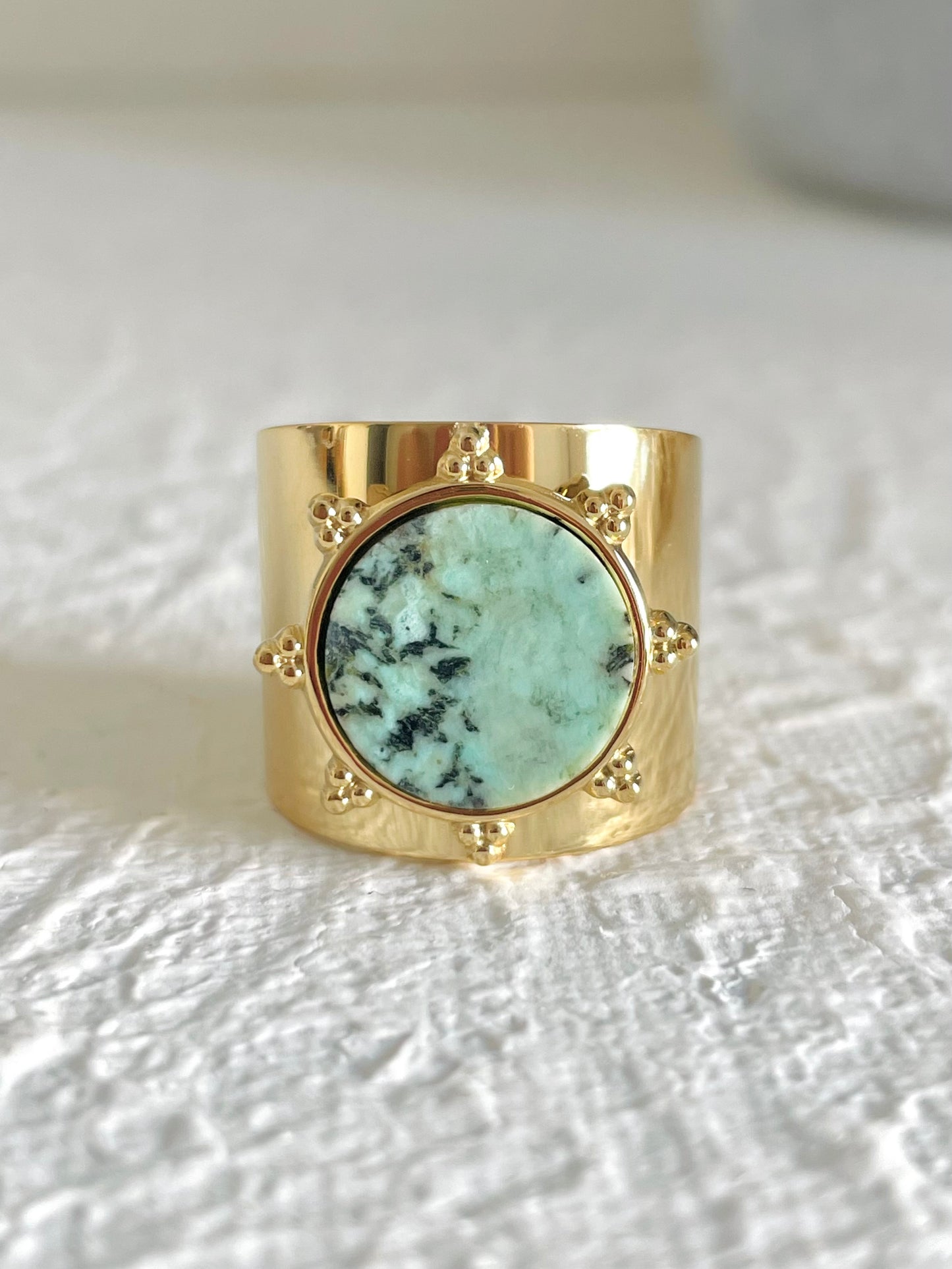 Bague large Amazonite